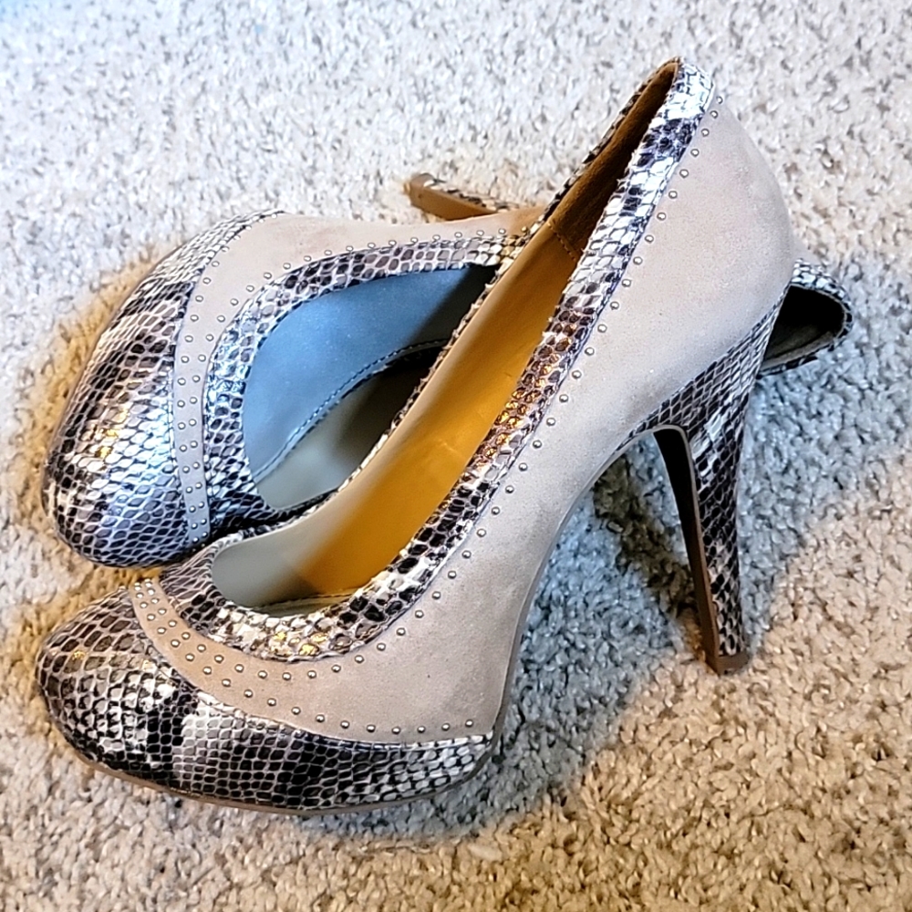 Snake Pattern Heels